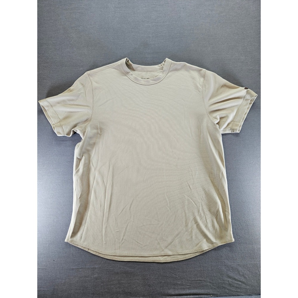 Eddie Bauer Mens Large Tan Short Sleeve Mesh Performance T-Shirt Activewear